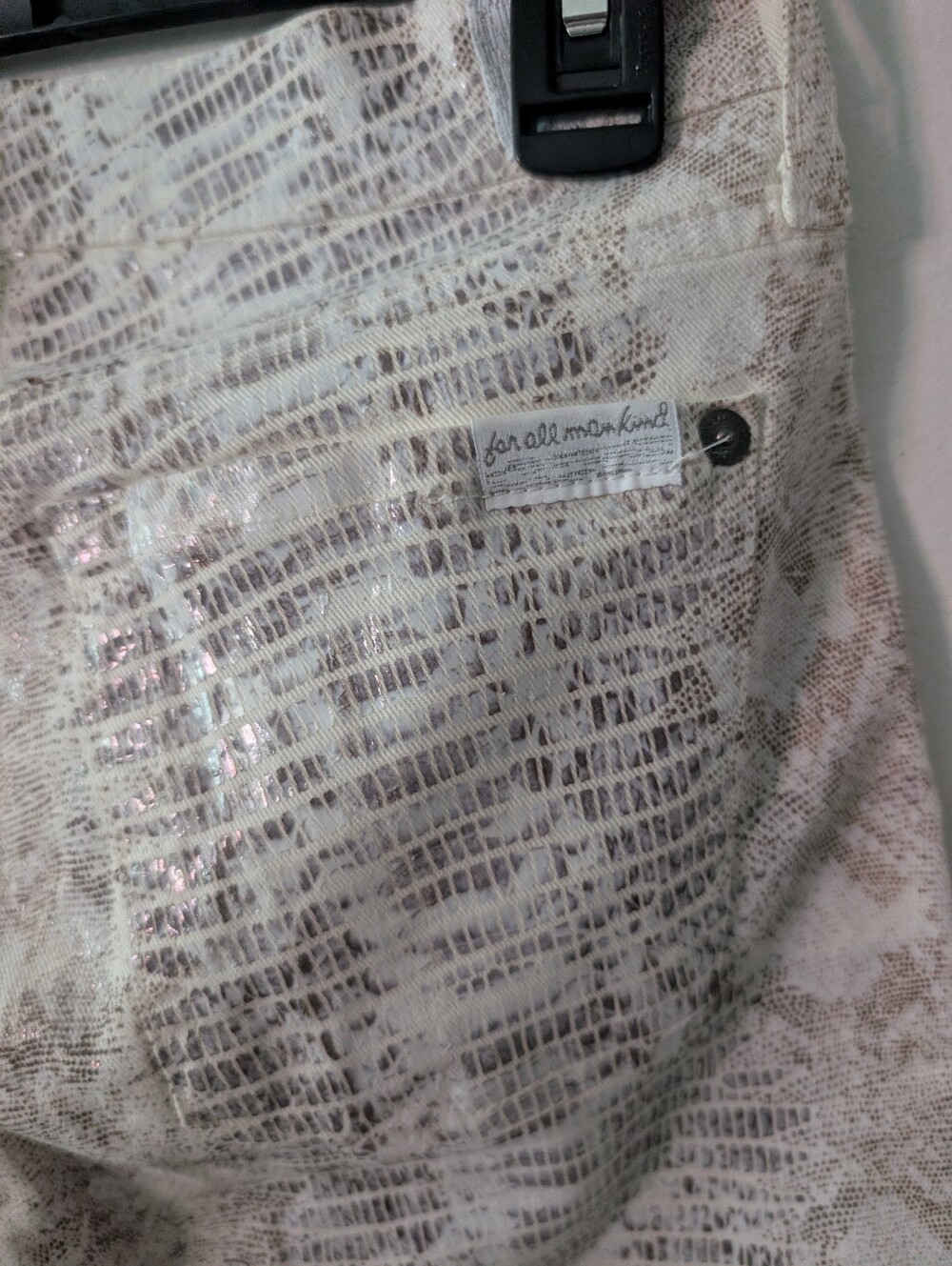 7 For All Mankind Snakeskin Skinny Jeans Size 26 - Picture 7 of 9